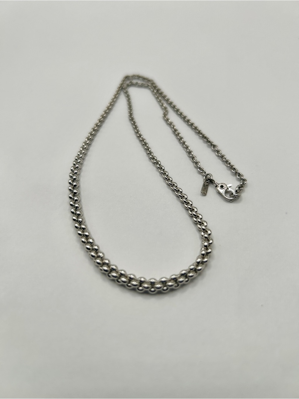 Monet Silver-Tone Double Beaded Chain Necklace - Women Jewelry - Picture 10 of 11